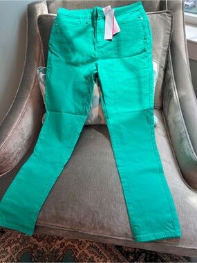 NWT Lilly Pulitzer Eagan High Rise Super Skinny Jeans Botanical Green Size 8